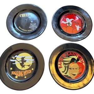 VTG Halloween Plates Target Y2K Holiday‎ Cat Witch Ghost Spider Spooky Decor